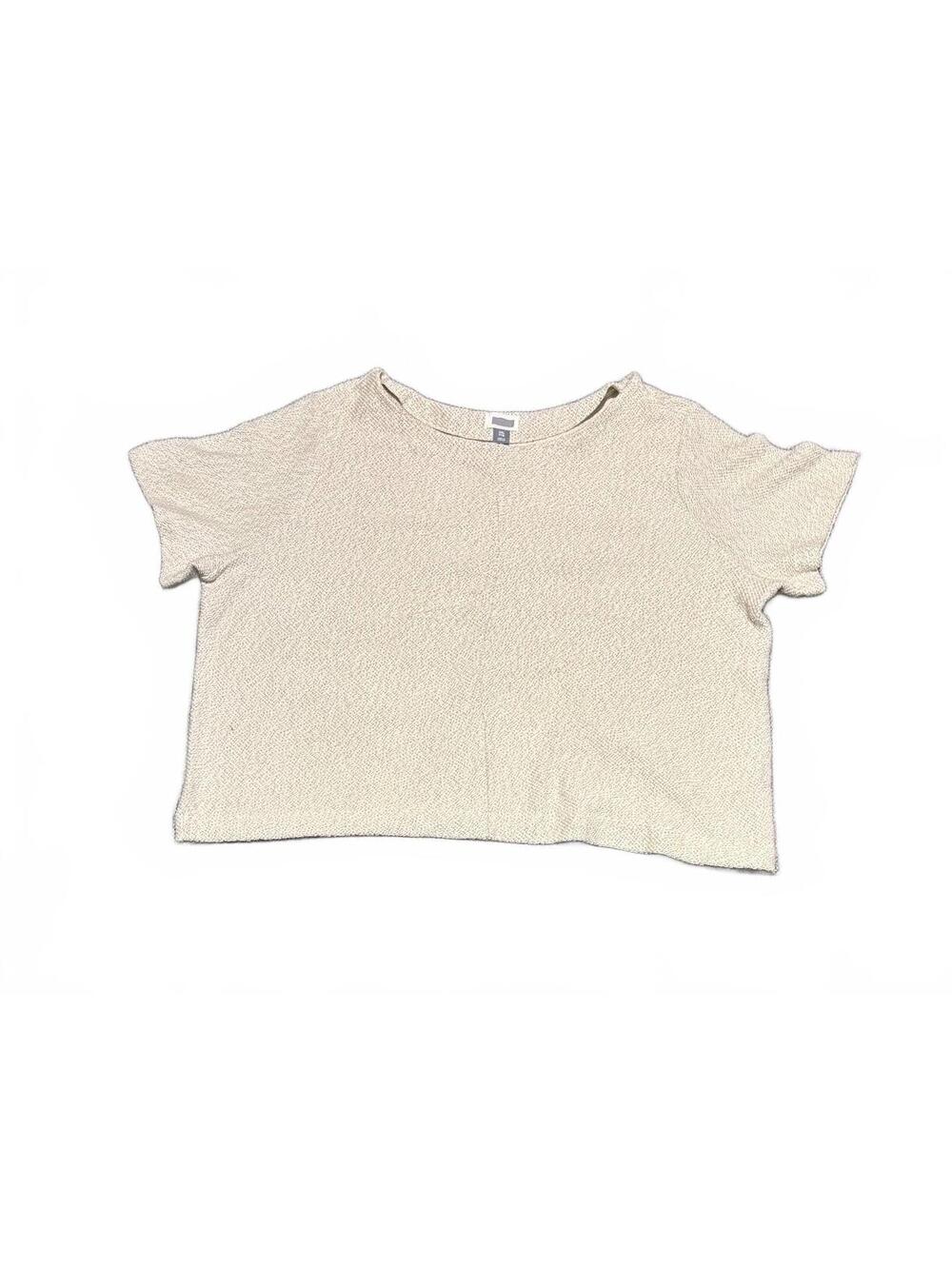 Cozy Beige Knit Cropped Sweater Top XXL